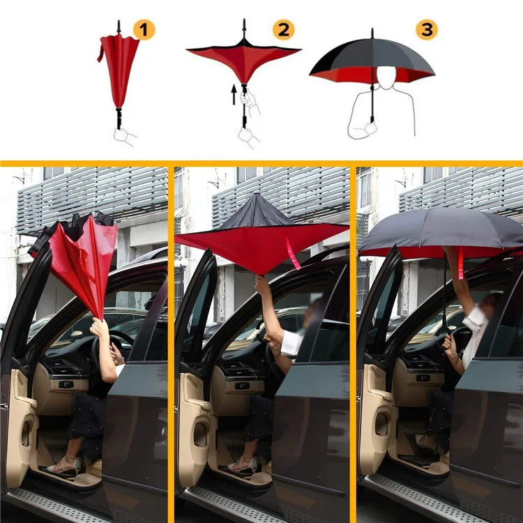 ambrella car reverse umbrella with c shape handle