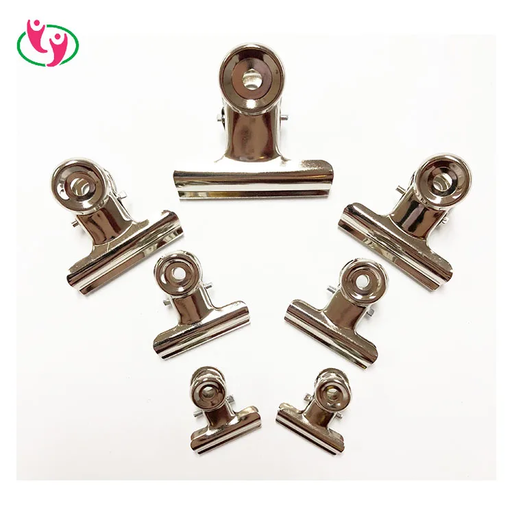 22mm 31mm 38mm 50mm 63mm 75mm Silver Color Strong Metal Bulldog Clip