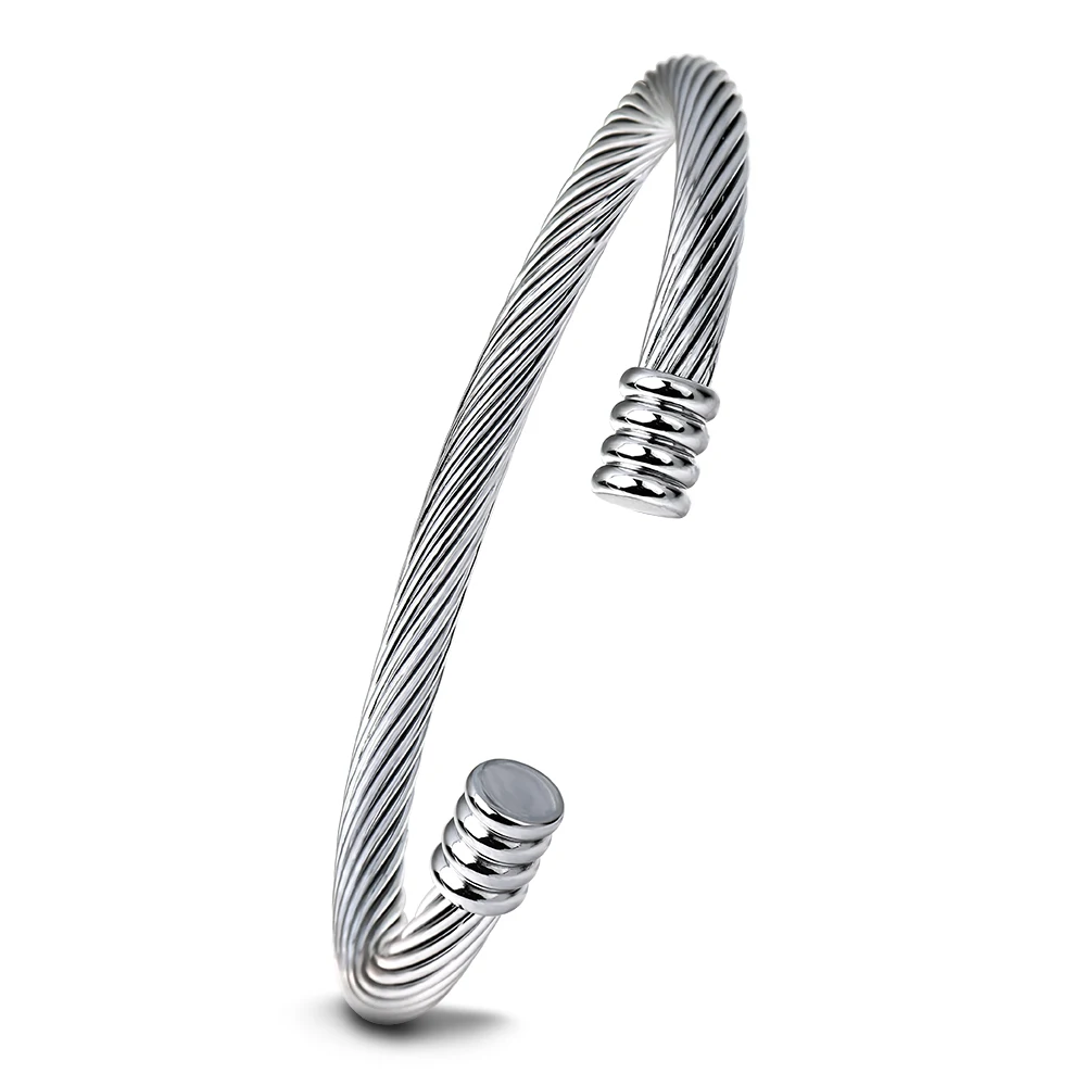 New Products Twisted Cable Mixed Color Ladies Stainless Steel Cuff Bracelets Design