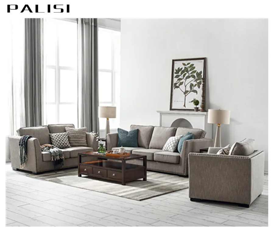 Living Room Furniture Set Nordic 3 seat Sofa+Single Armchair American Village Fabric 123 Sofa Set Design
