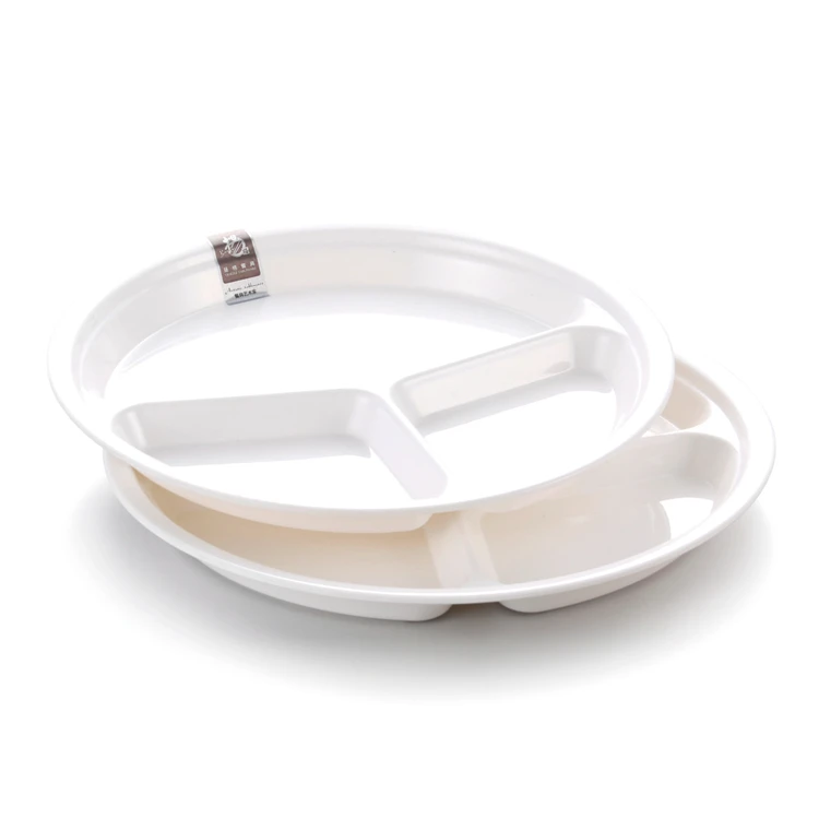ECO friendly food grade elegant plastic 3 compartment melamine plate