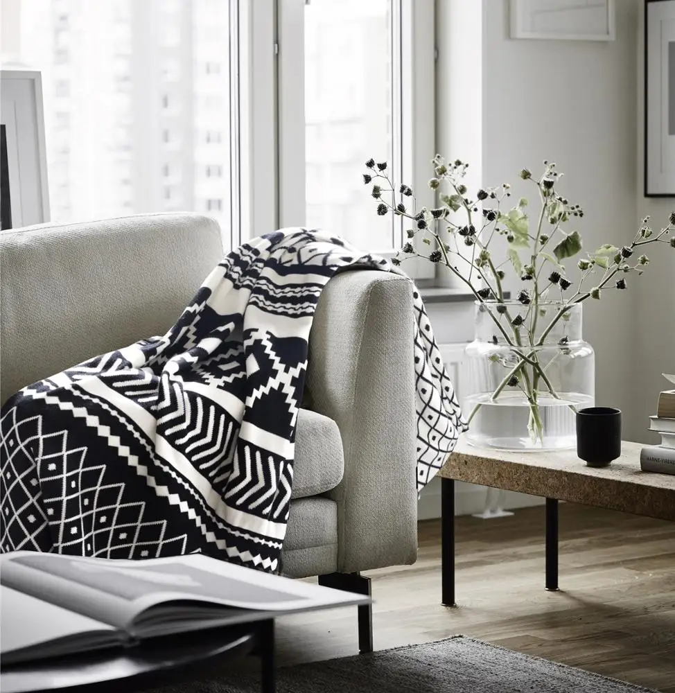 XL Home Decorative Jacquard Baby knitted Adult Sherpa Chunky 100% Cotton Cable Knit Throw Blanket Super Warm Soft Sofa