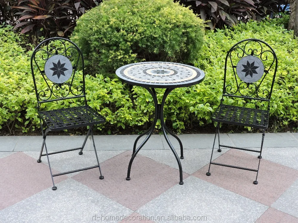 
Cheap Price Paint Color Folding Wrought Iron Garden Bistro Set Outdoor Furniture For Home Patio 