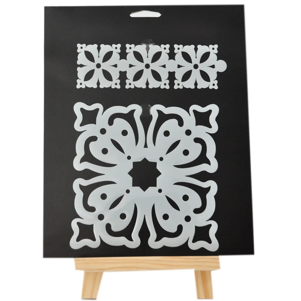 2pcs white plastic assorted stencil set