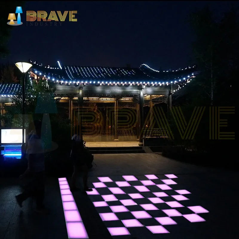 2020 China factory hot selling16 colors changed  LED dance floor tiles and LED floor light LED bricks for Garden