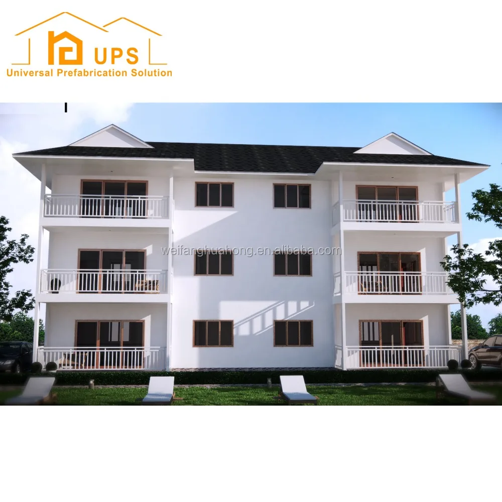 Three floors prefab house with well design