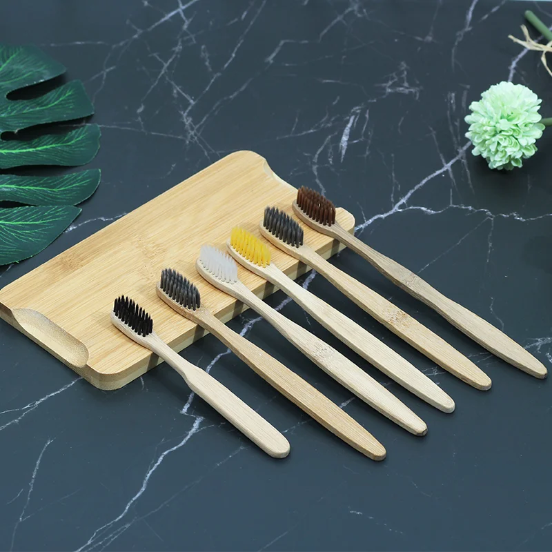 
Eco bamboo toothbrush charcoal bristle moso organic toothbrush custom engrave logo manufacturer 