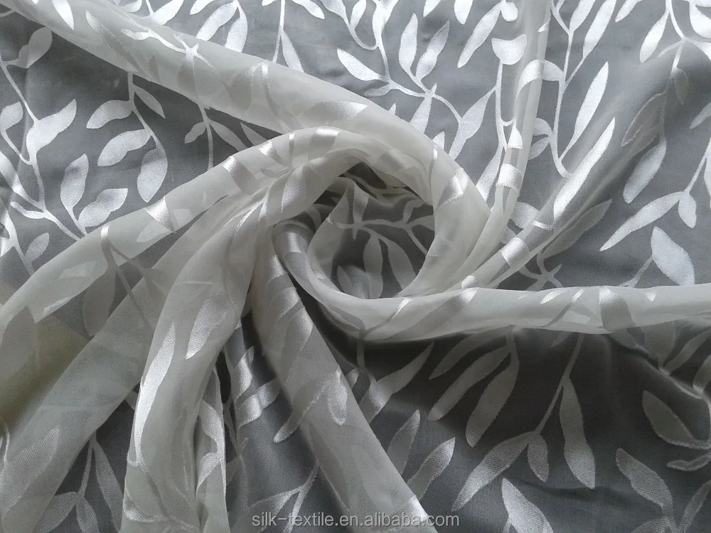 Натуральная белая выгорающая шелковая шифоновая атласная ткань