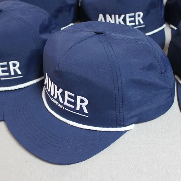 
Design rope hat, Custom logo nylon cap, Unstructured snapbacks 
