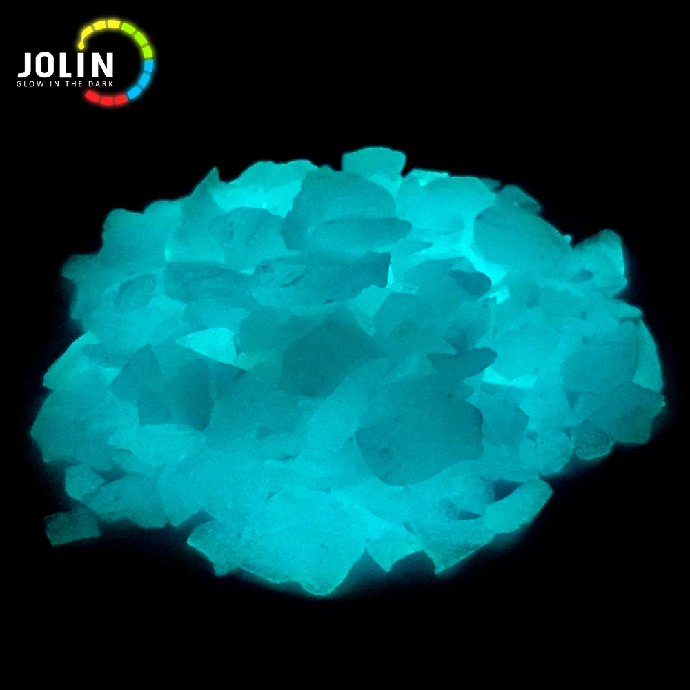 Shiny Natural Green Crushed Glow In The Dark Pebbles Stone Luminous