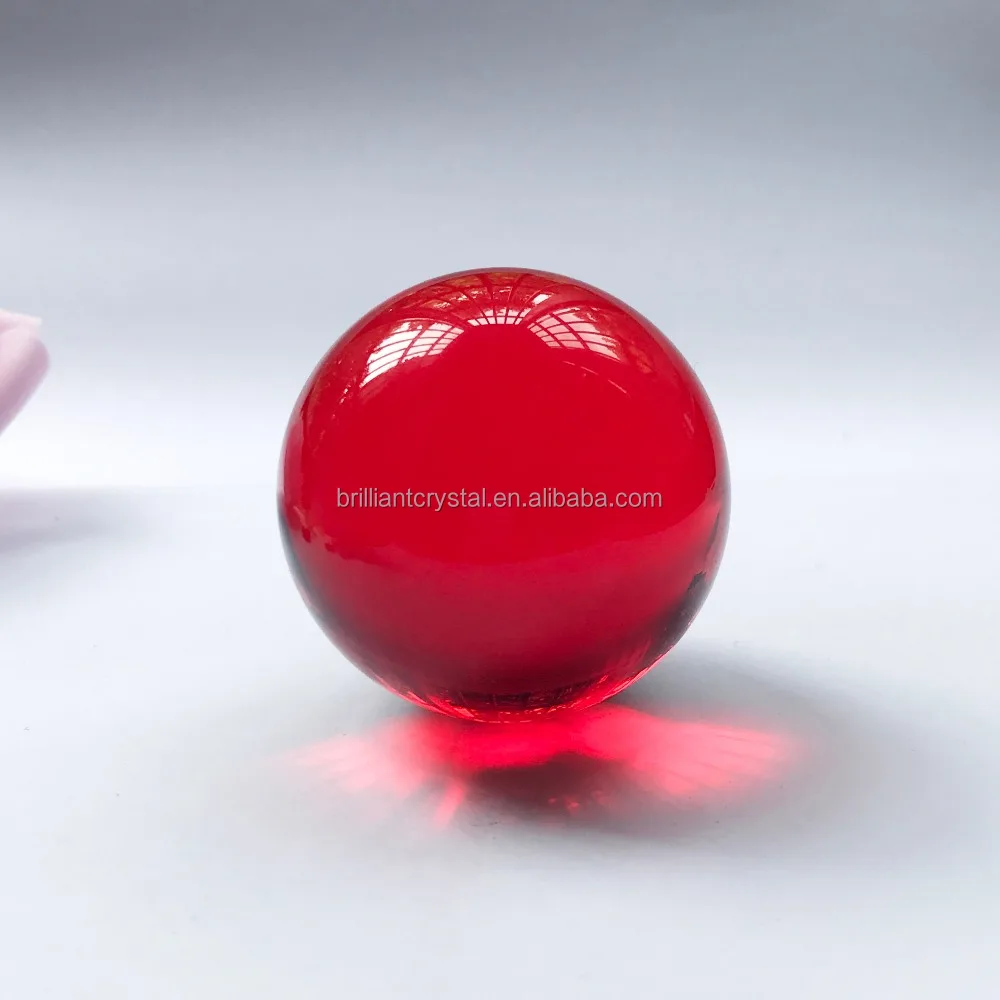 Brilliant crystal Red color 40mm(1.6 inch) Fengshui Crystal Ball Healing small ball