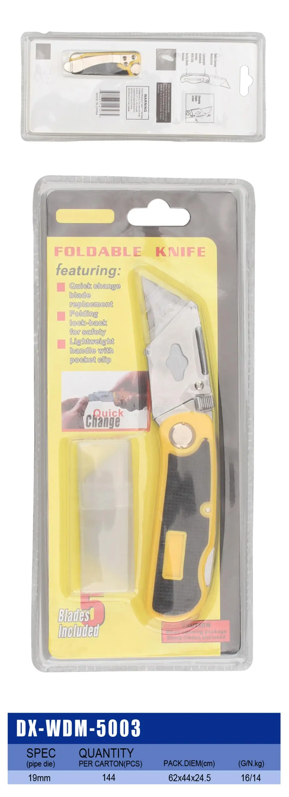 High Quality ABS body Folding Hand Tool Hunting Pocket Knife