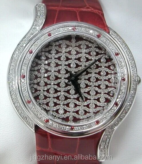 Factory value 925 silver watch case with rhinestone inlay