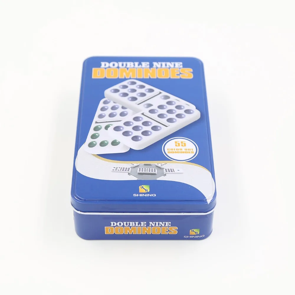 
Plastic domino Clear Tin box Domino Set-Double Nine 