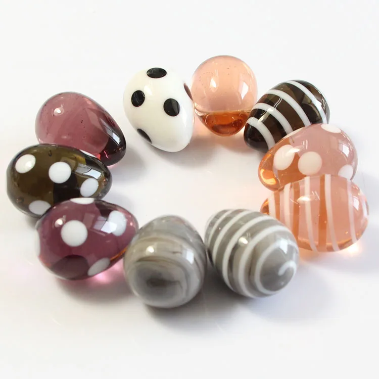 mixed decorative lampwork glass easter egg