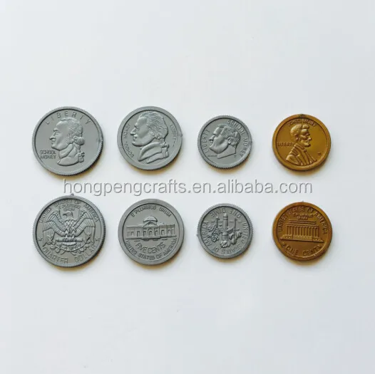 
Colored embossed plastic token/coin 