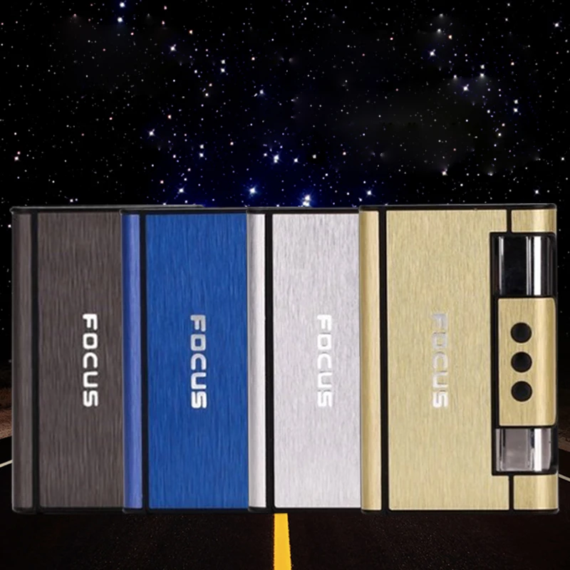 Yanzhen HY-007 Focus Auto cigarette lighter with lighters with timing 8 waterproof metal cigarette case,auto cigarette lighter