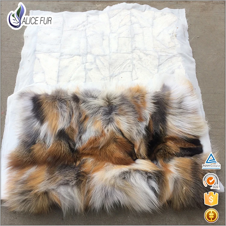 ALICEFUR Wholesale supply custom size real genuine solar fox leg fur blanket with cheap price