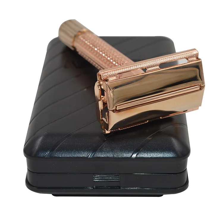 Dishi mens Metal long gold Handle Double Edge Safty shaving Razor size 8.5cm