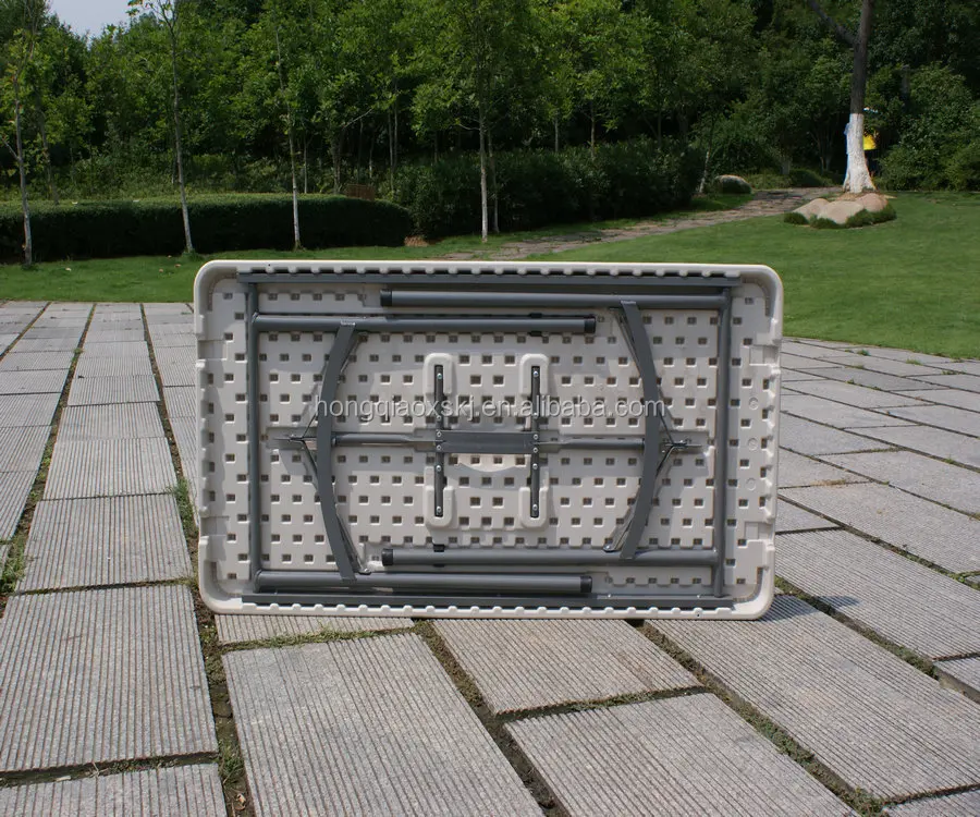 120cm plastic blow molding fold table/resin rectangle banquet table for sale/120*60*74cm white outdoor barbecue table/stackable
