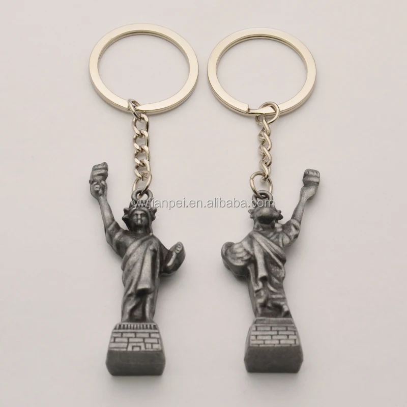 3D USA New York Statue of Liberty Keyring Metal Carabiner Tourist Souvenir Keychain