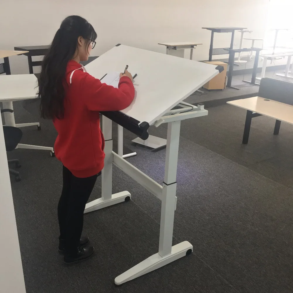 Горячая Распродажа эргономичный дизайн регулируемая высота сидячий стол для рисования с регулируемой высотой