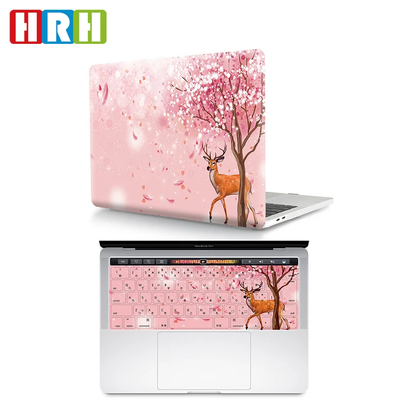 2 In 1 Cherry Blossom Plastic Case Custom Laptop Case pu and Silicone Keyboard Protector for Mac Pro Touch Bar A2179