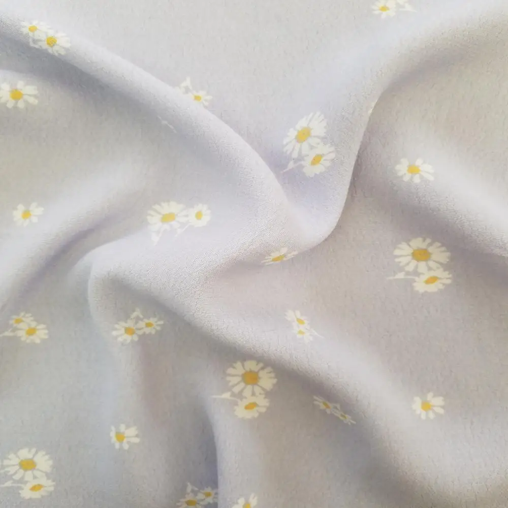 silk handfell viscose rayon crepe fabric print or solid dye for dress women garment