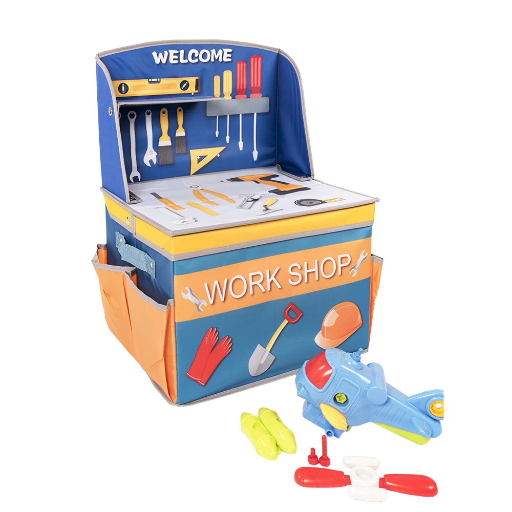 Kitchen Pretend Play Desk Folding Toy Storage Boxes And Bins