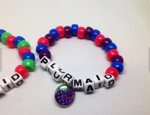 Plurmaid bracelets. Kandi bracelet. Mermaid bracelet. Mermaid Jewelry. Rave kandi. Mermaid rave outfit.