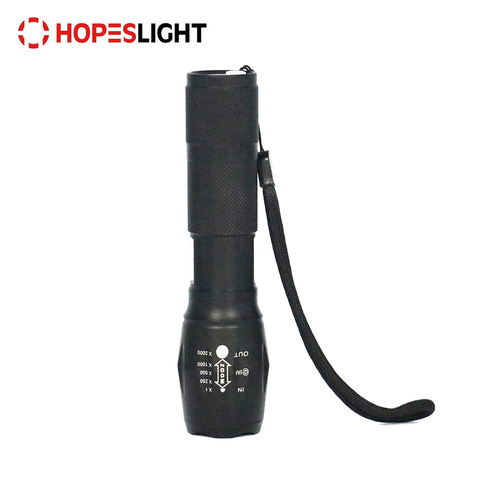Wholesale Aluminum Zoomable Waterproof 18650 Battery XML T6 Tactical LED Flashlight with Power Bank