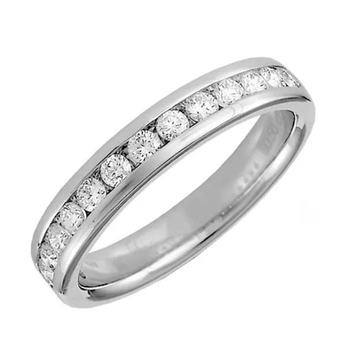 
0.50CT brilliant cut diamond platinum 950 half eternity ring for women 