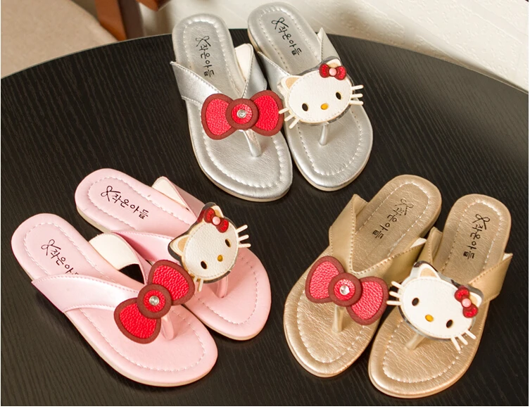 Kids Slippers Girls Summer flip flops Cartoon girls sandals Kids Shoes Cat Princess Sandals Flip Flops