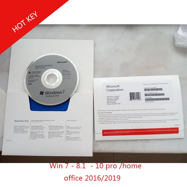  Высокое качество Windows 7 Профессиональный цифровой OEM ключ Win Pro 64-бит программное обеспечение отправка по электронной