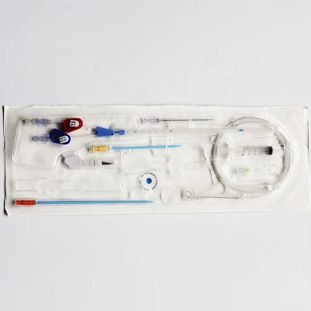 Disposable double lumen permanent dialysis catheter kit