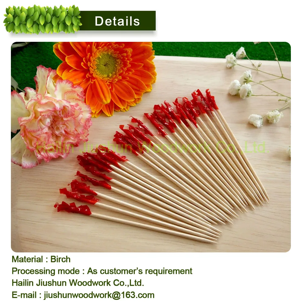 Party decorative cute wooden short fruit pick /Cocktail skewer