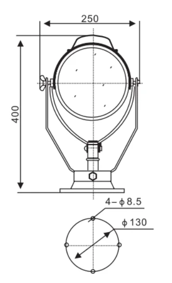 IP45 100W Marine Search Light TG16B Spot Flood Light For Ship
