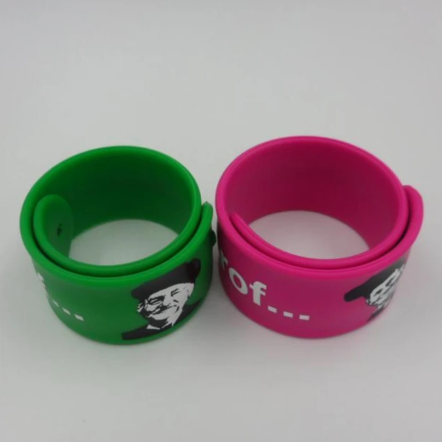 
LOGO custom Slap Bracelet Neon Colours Pocket Money Toys Bands 