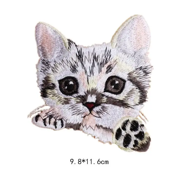 Embroidered Motif Applique Assorted Size Decoration Sew On Patches Cute Cat Iron on Patches For DIY Jeans Jacket Clothing