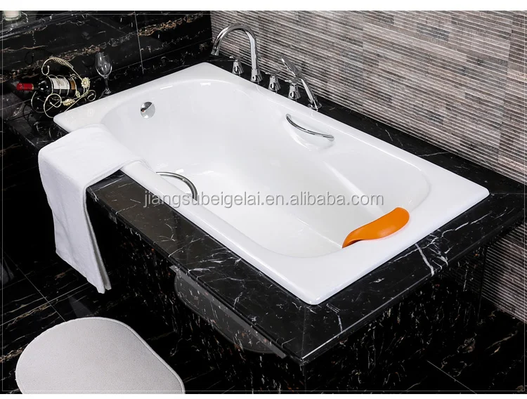 good quality built-in enameled cast iron bath tub for hotel and home of BGL-02