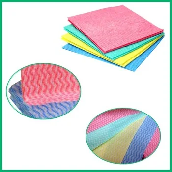 45g wave printed pack of 50 super absorbent spunlace nonwoven fabric disposable dish cloth