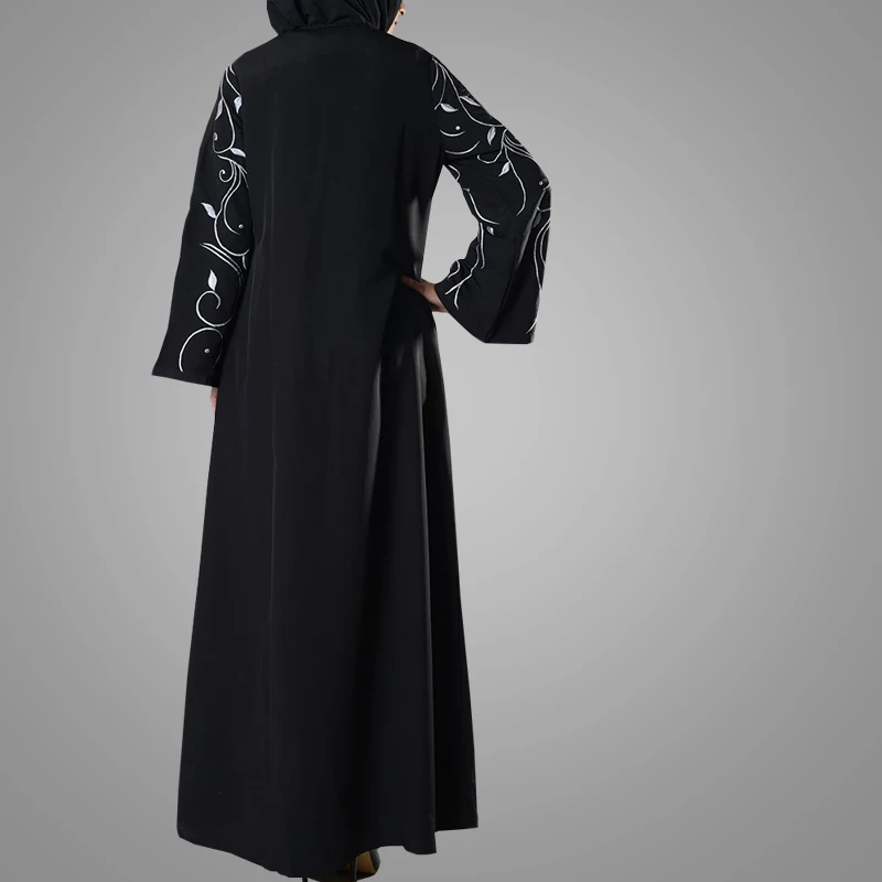 Wholesale Islamic Fashion Abaya Mimi Front Open Embroidered Kimono Jilbab Pakistan Jalabiya Long Sleeve Maxi Dress