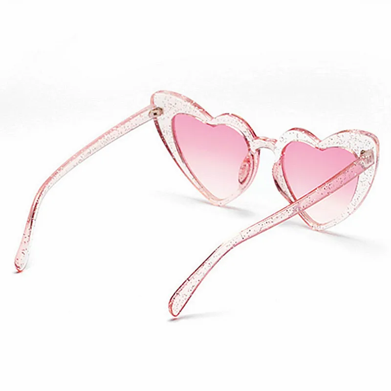 Wholesale Cute Sexy Lady Cat Eye Sunglasses Pink Sun Glasses UV400 Women Love Heart Shaped Sunglasses
