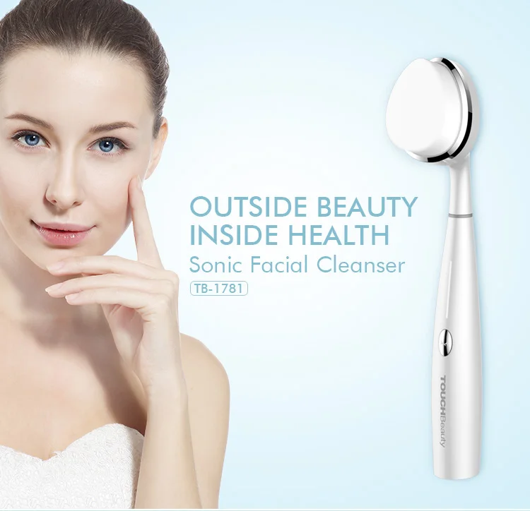 TOUCHBeauty portable waterproof electric vibrating sonic facial cleansing brush handheld facial cleanser face massager TB1781