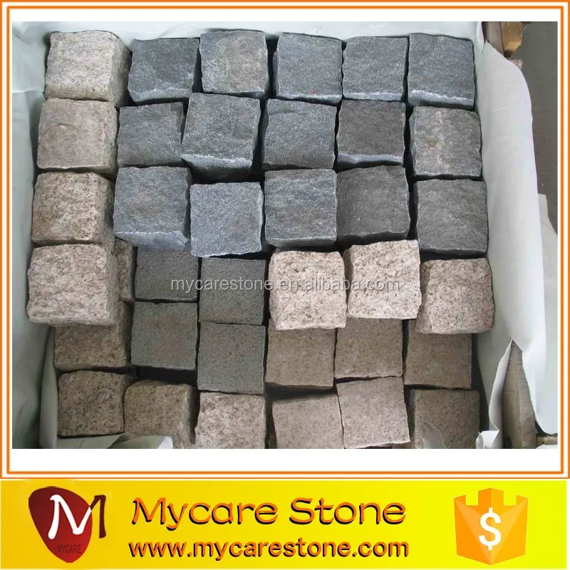 
Cobble stone pavers black granite black basalt paving stone 