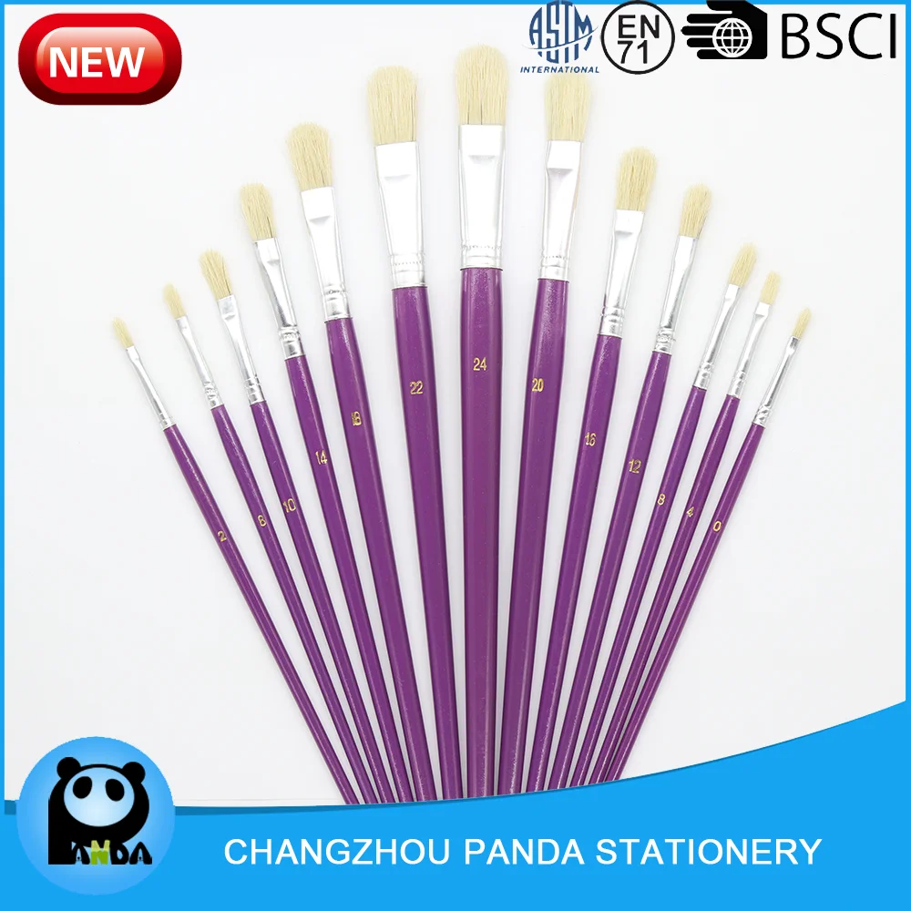 13pcs bristle artist brush purple handle for painting in Jiangsu