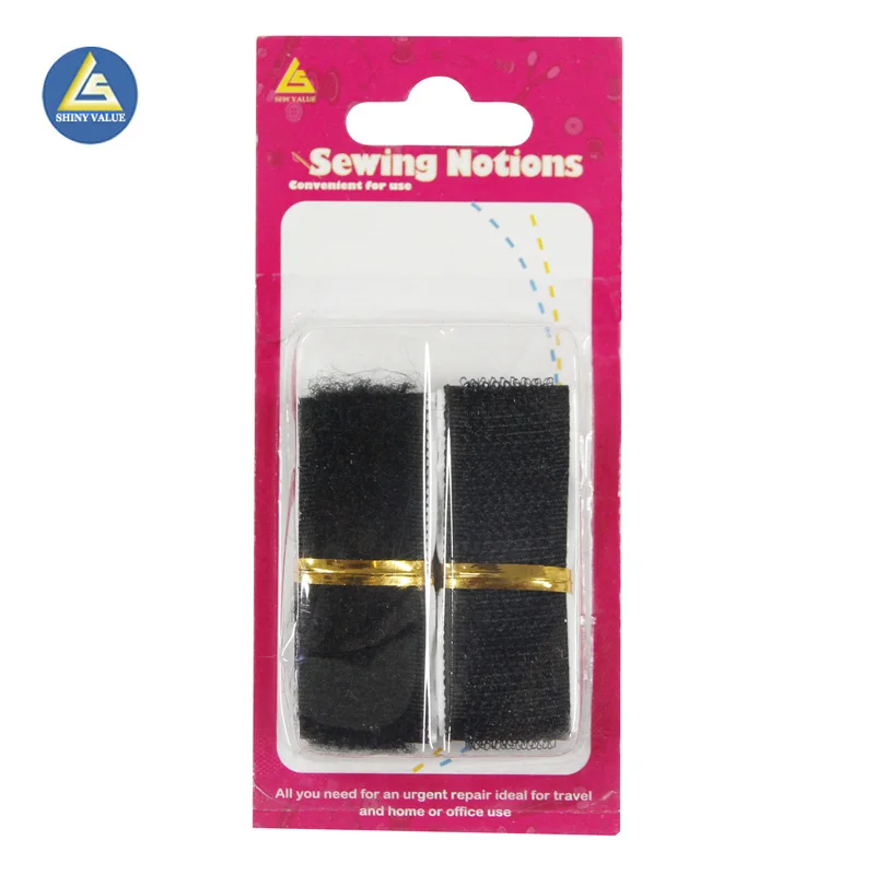 20cm length black 70% polyester fancy hook&loop fastener stick-on