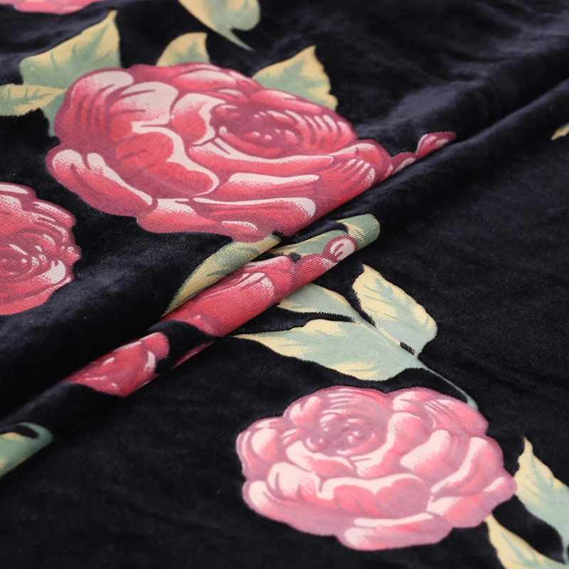 printed  Burnout Silk Velvet Fabric