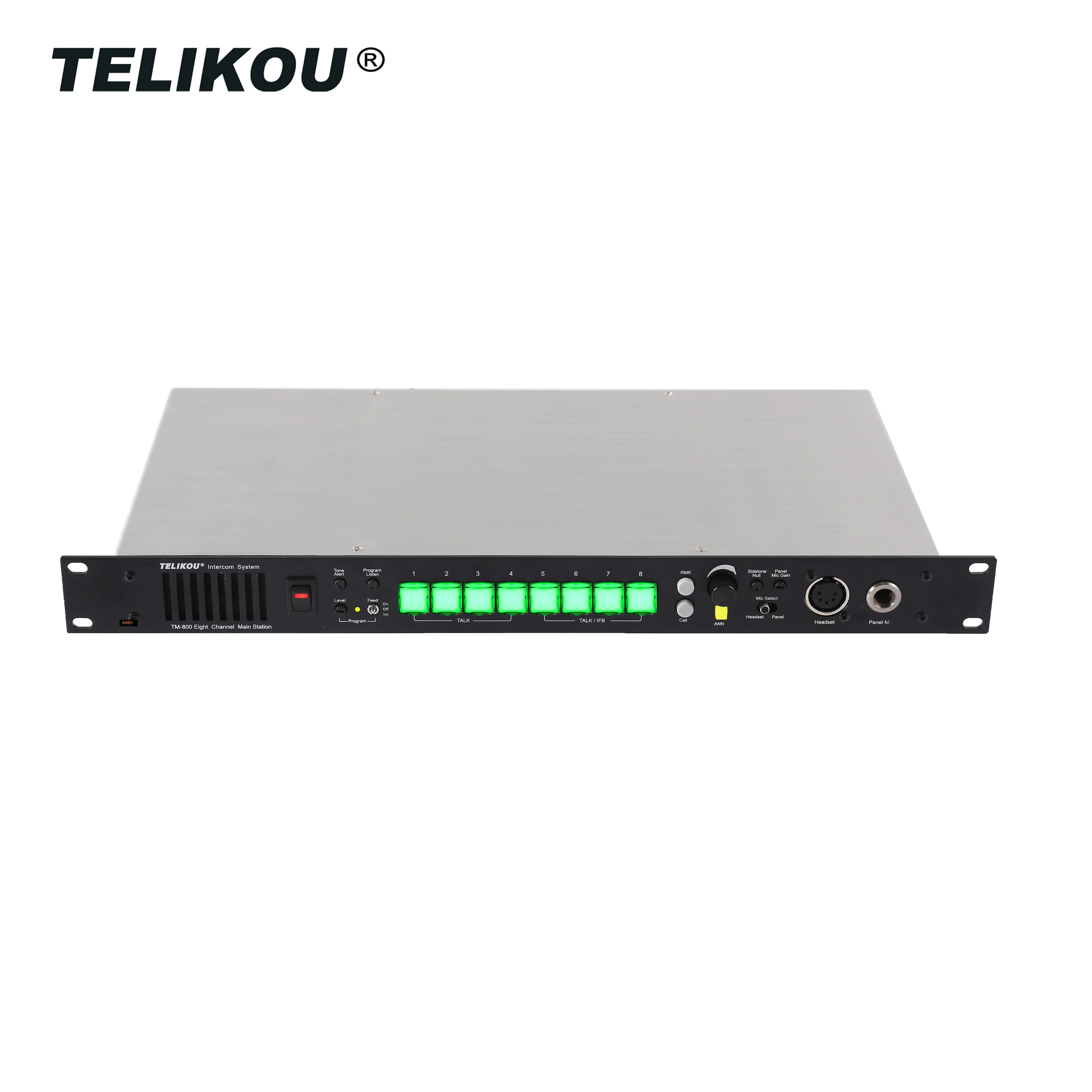 TELIKOU TM-800 Eight channel wired intercom  System  base station master control unit For TV station lighting sound Stage