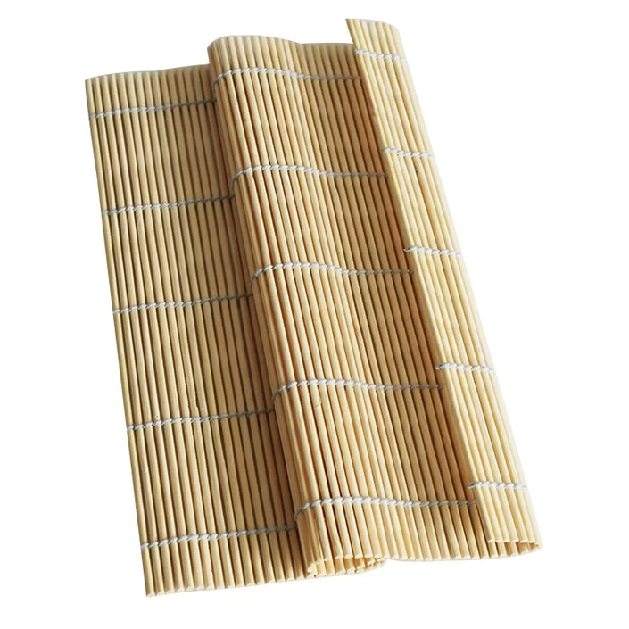 Квадратный Натуральный Бамбуковый роликовый коврик для суши